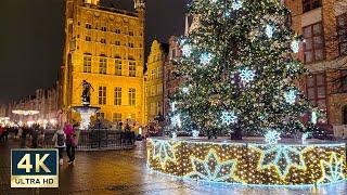 Gdansk, Poland  Christmas Market 4K Walking Tour 2023