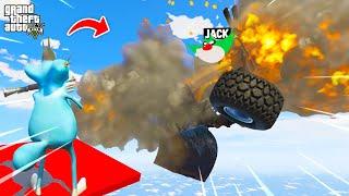 OGGY FLYING JACK IN RPG VS JUMPING CAR CHALLENGE (GTA 5 Funny Moments)