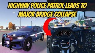 Greenville, Wisc Roblox l Realistic Highway Police Patrol BRIDGE COLLAPSE   - Voice Roleplay