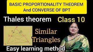 Easy Learning Method for Basic Proportionality Theorem (Thales' Theorem) | Class 10 Maths