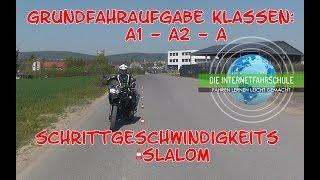 Grundfahraufgabe Zweiradausbildung - Schrittgeschwindigkeits Slalom - Motorradführerschein Klasse A