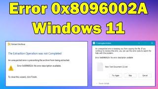 How to fix Error 0x8096002a in Windows 11