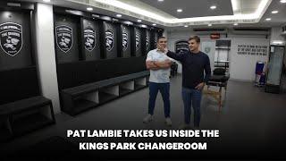 "THIS LOOKS LIKE A PREMIER LEAGUE CHANGEROOM!"  Kings Park Changeroom Tour with Pat Lambie 
