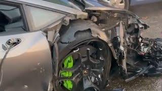 Lamborghini Crashes Into Mercedes Sprinter Van & Nissan Micra