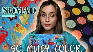 NEW Nomad CosmeticsKEYS BEACHY & PEACHY EYESHADOW PALETTE Review, Demo, & Swatches! 