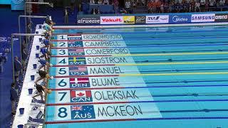 Simon Manuel  Women's 100m Freestyle Final Fina 2017 World Swimming Championship Budapest