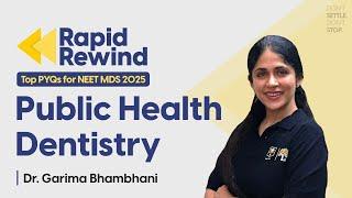 Rapid Rewind: TOP PYQs of Public Health Dentistry for NEET MDS 2025 || Dr. Garima Bhambhani