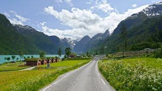 Fjærlands Tunnel - Oldedalen - Briksdalsbre | Norway Scenic Drive 4K