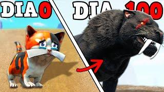 O PEQUENO GATO ABANDONADO EVOLUIU PARA O GIGANTE DARK TIGRE DENTE DE SABRE! 100 DIAS ARK!