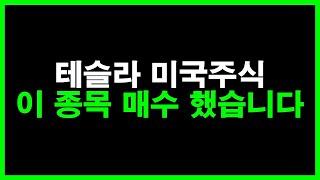 테슬라 미국주식 이 종목 매수 했습니다