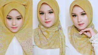 2 Style Hijab Segi Empat Motif Premium || Tren Kekinian || Simple Elegand