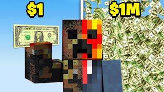 I Became a MILLIONAIRE with ONE Dollar in Minecraft...