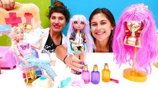 Ayşe ve Ümit ile Barbie oyunları! Barbie tırnak batması yüzünden güzellik merkezine geliyor