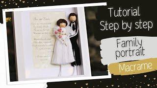 DIY How to make a MACRAME DOLL or FAMILY in a Frame/Macrame GIRL, Macrame BOY /TUTORIAL STEP BY STEP