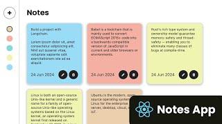 Build Responsive Notes App using React | HTML, CSS & JavaScript