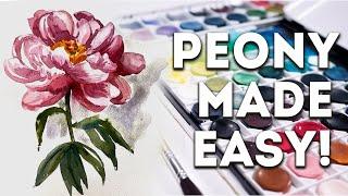 How to paint peony in watercolor | peony art | watercolor painting tutorial | watercolor flowers