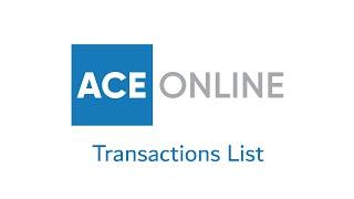 ACE Online - Transactions List