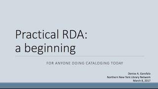 Practical RDA:  an introduction