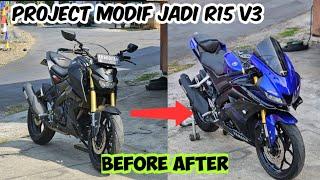 project xabre modifikasi jadi r15 v3 di vixion modif shop