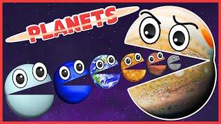 SO YUMMY! HUNGRY PLANETS | Planet SIZES for BABY | Solar System | Funny Planets Comparison for Kids