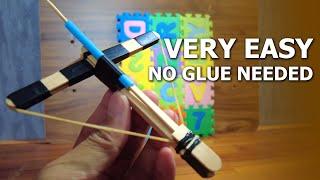 How to make a CROSSBOW TOYS out of popsicle sticks - No glue needed!