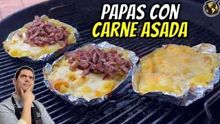 Papa Hecha al CARBÓN con CARNE ASADA | Cocina Universal