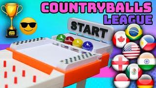 Thrilling Marble Race: Countryballs League, 15th Round! Track with a Fun Elevator!