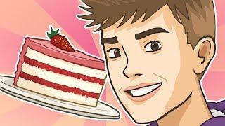 Justin Bieber eats a piece of Delicious Cake