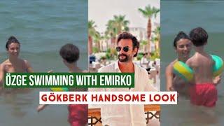 Özge yagiz Swimming with Emirko !Gökberk demirci Handsome Look