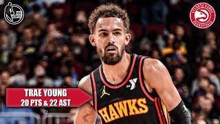 TRAE YOUNG 20-20 GAME  Records 20 PTS & 22 AST in win vs. Cavs | NBA on ESPN