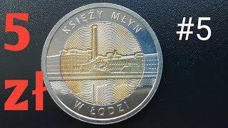 Księży Młyn w Łodzi 5 złotych okolicznościowe, moneta bimetal