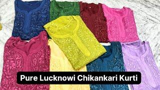 TRENDY ATTRACTIVE REAL LUCKNOWI CHIKANKARI KURTIS WHOLESALE & RETAILE