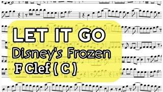 Let It Go C Cello Trombone Sheet Music Backing Track Play Along Partitura