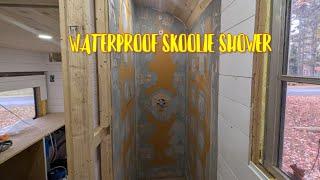 How To Waterproof A Skoolie Shower With Schluter Kerdi System (School Bus Conversion)