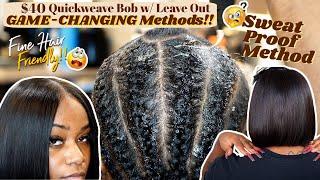 How to: $40 Quick Weave Bob w/ LEAVE OUT | GAME-CHANGING METHODS | Laurasia Andrea Natural Hair