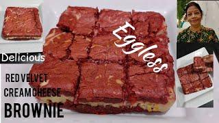 Eggless Red Velvet Cream Cheese Brownie | Khananaama by Sandhya Jaiswal