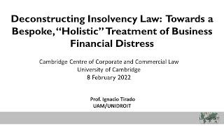 Deconstructing Insolvency Law: Towards a Bespoke Treatment of Business Financial Distress