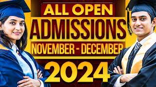 All Open Admissions in November & December 2024 | 300+ Universities -- BS, ADP, 5th Sem, MPhil & PhD