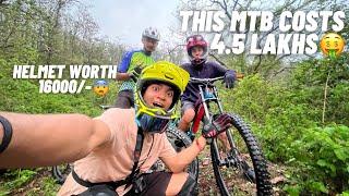 4.5 lakh ki downhill MTB cycle me Trail ride| Helmet worth rupees 16000/-| MTB Vlog