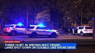 3 injured in wrong-way crash on DuSable Lake Shore Drive