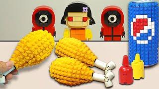 Lego MUKBANG : Fried Chicken Challenge - Stop Motion & ASMR Video