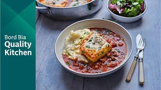 Bord Bia Poached Hake with Simple Tomato Sauce