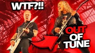 JAMES HETFIELD REACTION WHEN KIRK HAMMETT GUITAR IS OUT OF TUNE LIVE (2023) #METALLICA