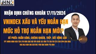 NHẬN ĐỊNH THỊ TRƯỜNG CHỨNG KHOÁN NGÀY 17/11/2024 | VNINDEX XẤU VÀ YẾU TRONG NGẮN HẠN