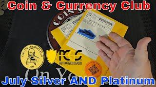 Coin & Currency Club July Unboxing. Silver and Platinum level comparison. #coinsnobz #productreview