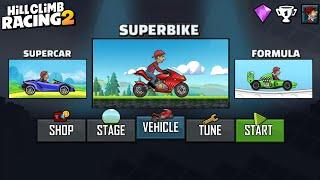 Hill Climb Racing 2 : SUPER BIKE vs SUPER CAR vs FORMULA vs SPORTS CAR