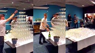 400 Champagne Glass Tower Crash !HINDI