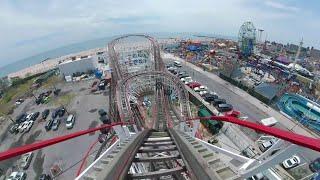 Cyclone front seat on-ride POV Luna Park