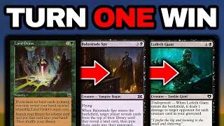 Turn One Win - The Fastest Deck In The Meta!? | One Land Spy | Pauper | MTGO League Gameplay