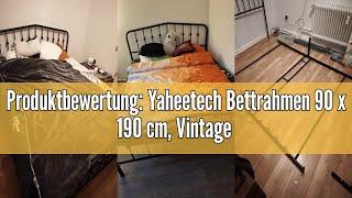 Produktbewertung: Yaheetech Bettrahmen 90 x 190 cm, Vintage Metallbett mit kronenförmigem Kopfteil,